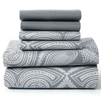 Lux Decor Microfiber 6Pc Paisley Sheet Set