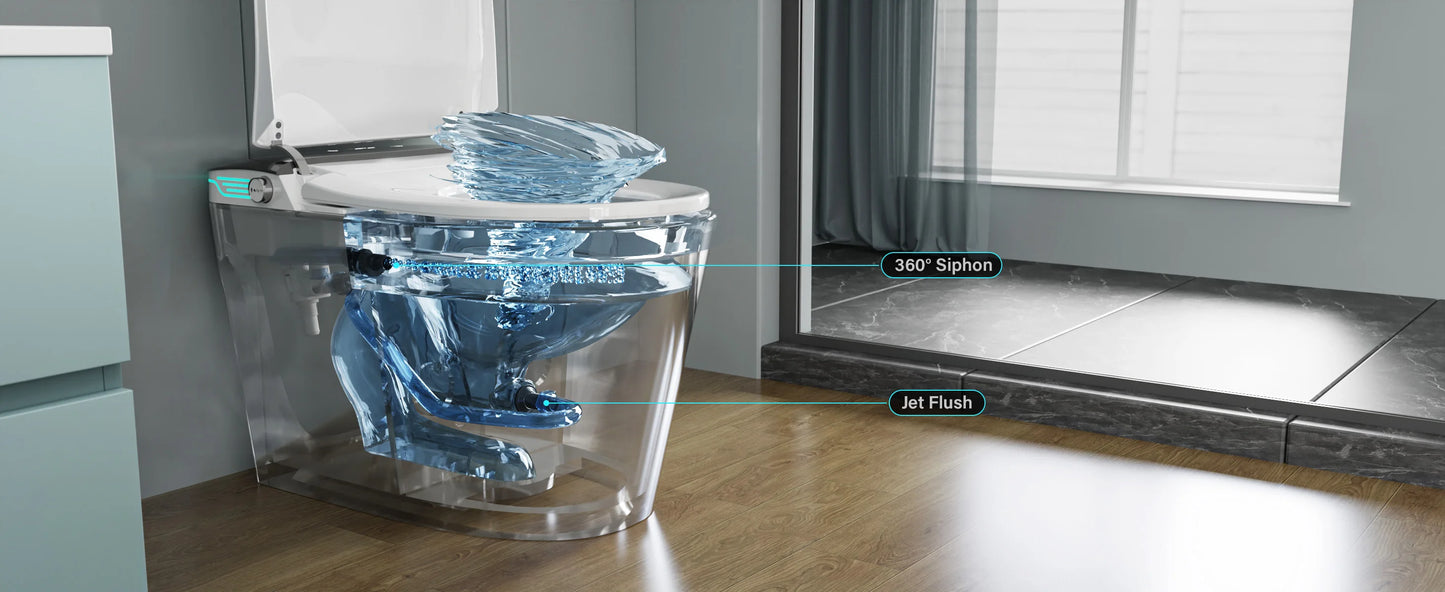 Smart Toilet with Bidet Built In, AUTO Deodorization, Voice Control