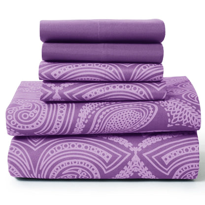 Lux Decor Microfiber 6Pc Paisley Sheet Set
