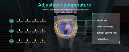 Smart Toilet with Bidet Built In, AUTO Deodorization, Voice Control