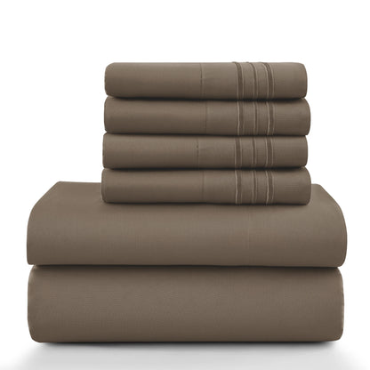 16" Luxury 6Pc Solid Sheet Set – Brushed Microfiber