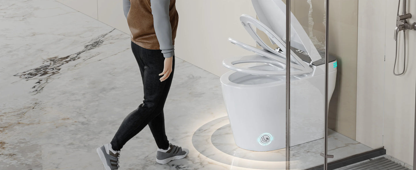 Smart Toilet with Built-in Bidet, AUTO Open/Close
