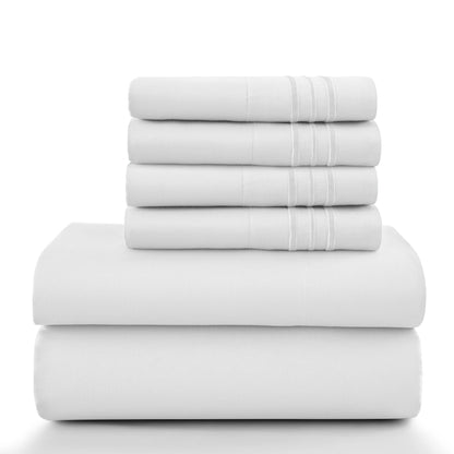 16" Luxury 6Pc Solid Sheet Set – Brushed Microfiber