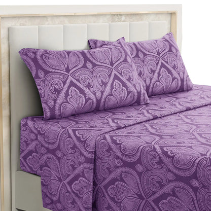 16" Deep 4-Piece Paisley Bed Microfiber Sheet Set