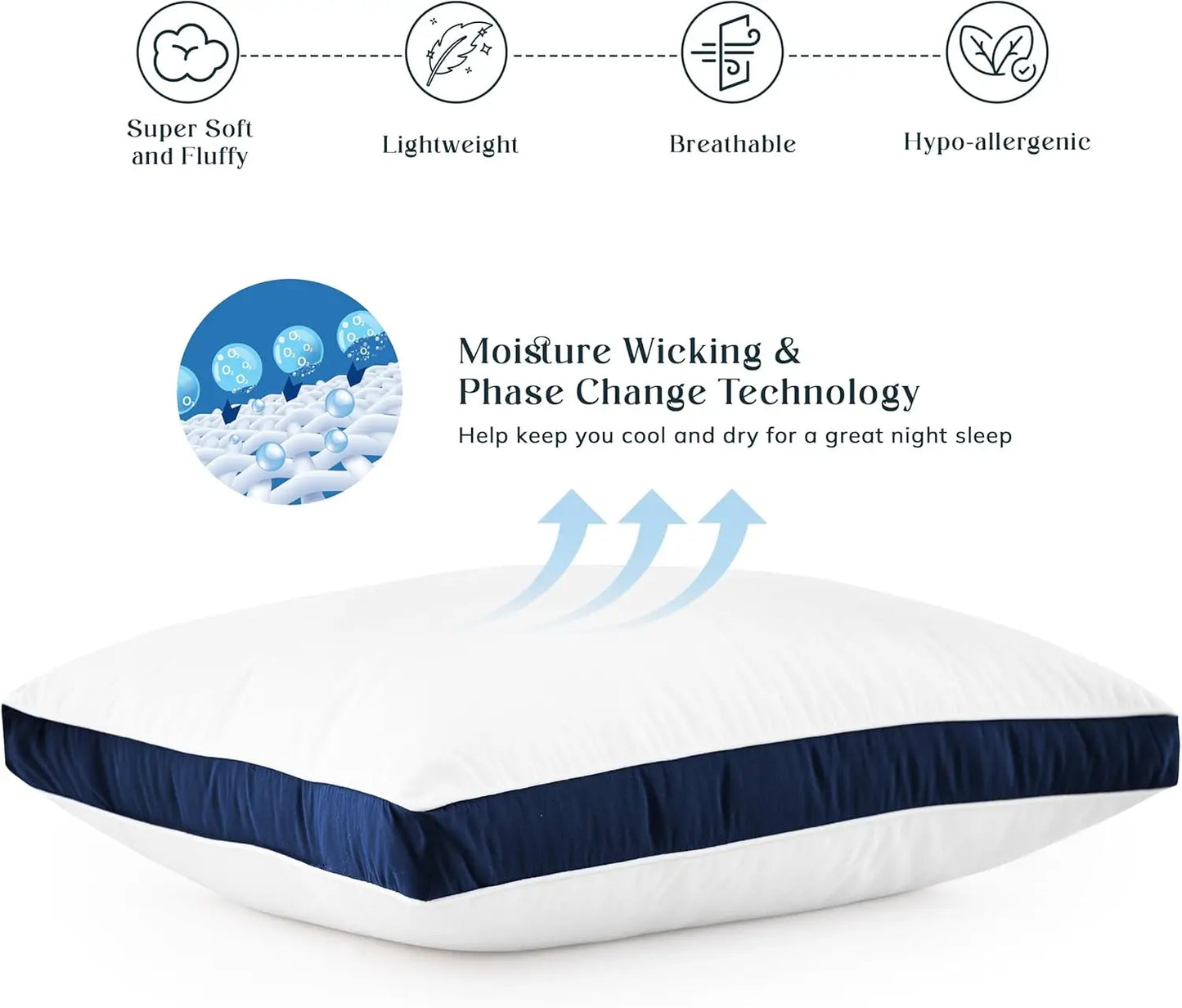 Bed Pillows- Set of 2 - Hotel Quality