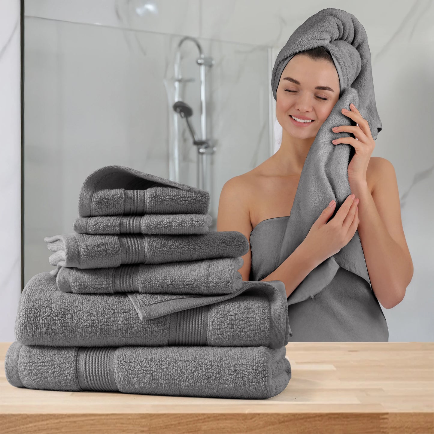 100% Cotton Luxury 6-Piece Bath Towel Set