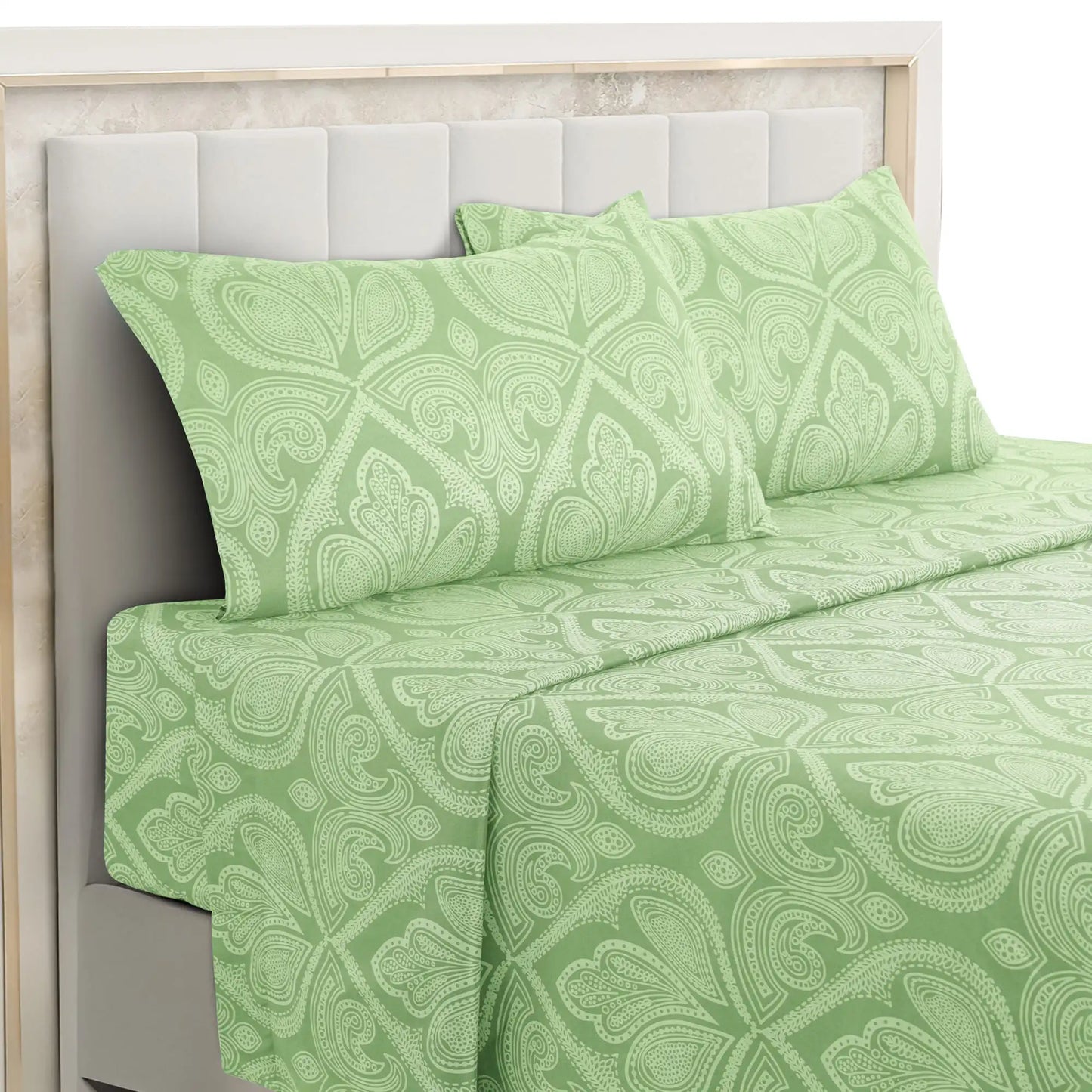 16" Deep 4-Piece Paisley Bed Microfiber Sheet Set