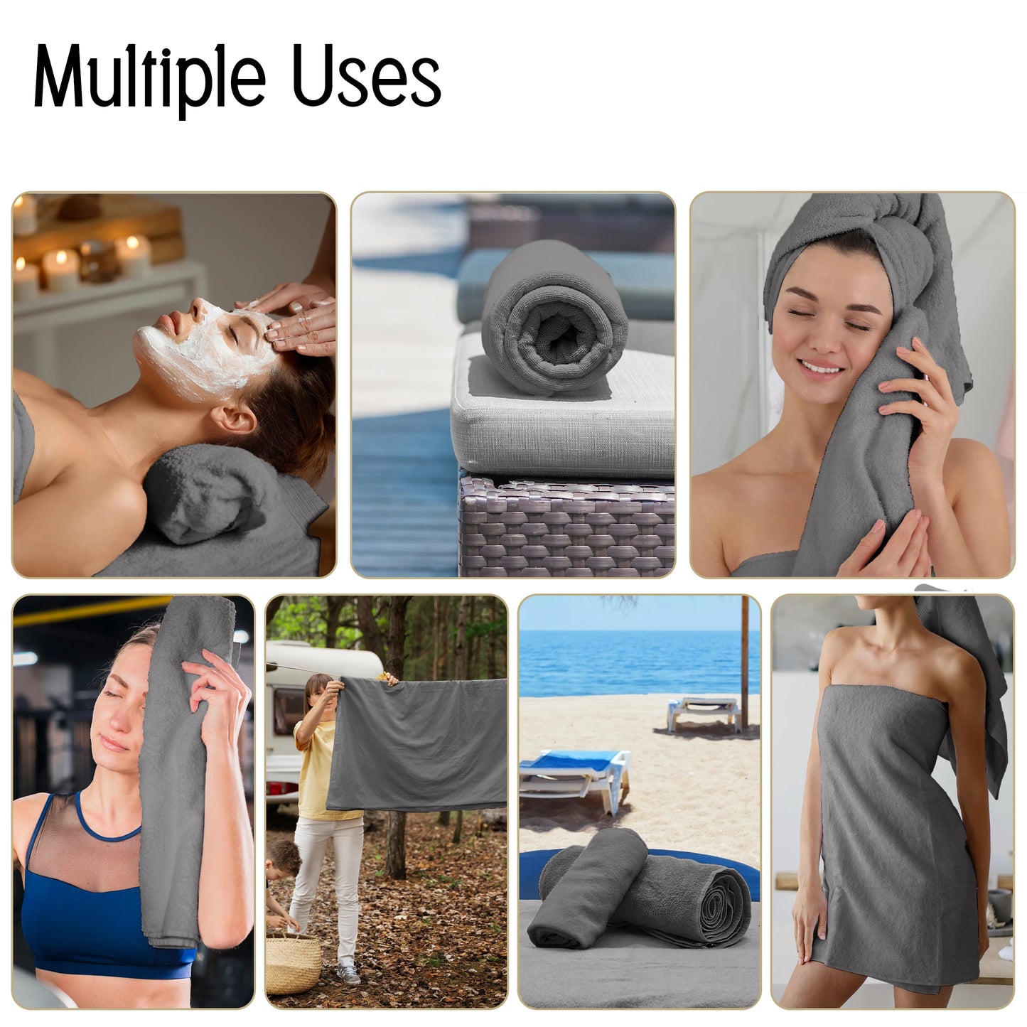 100% Cotton Luxury 6-Piece Bath Towel Set