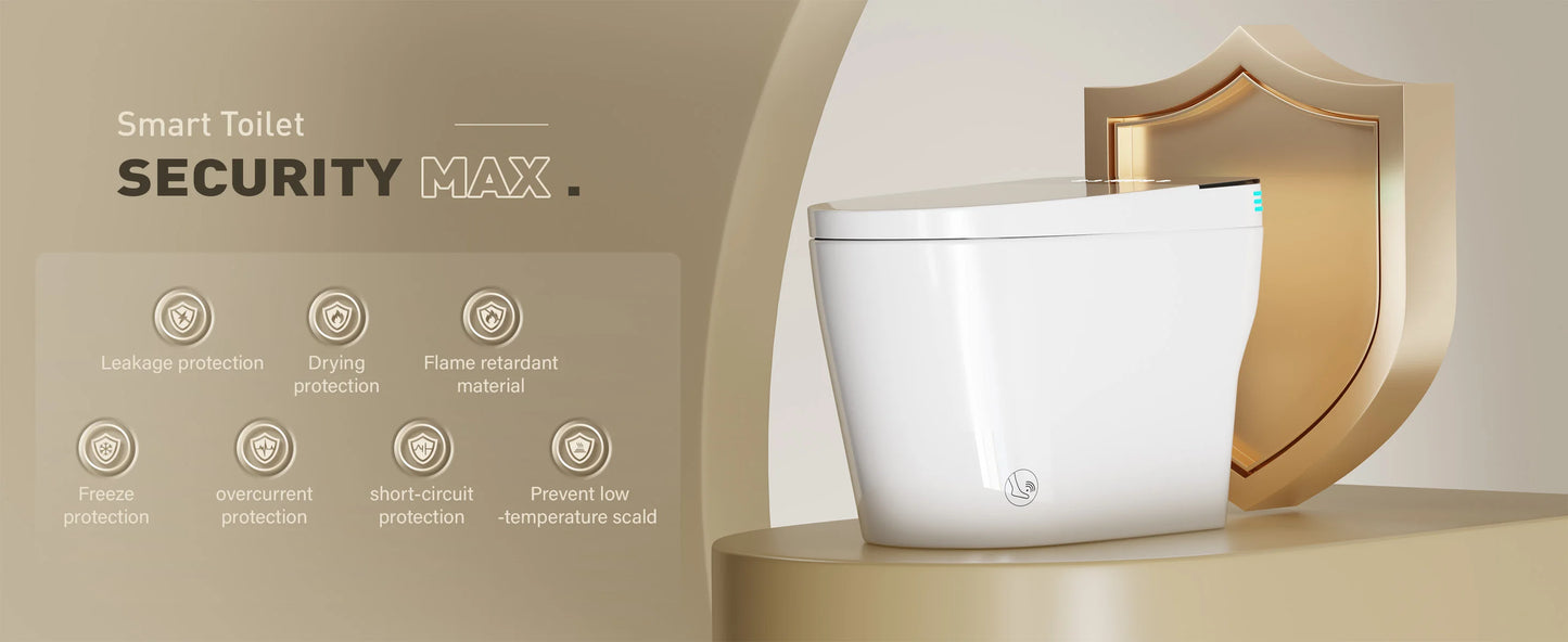 Smart Toilet with Built-in Bidet, AUTO Open/Close