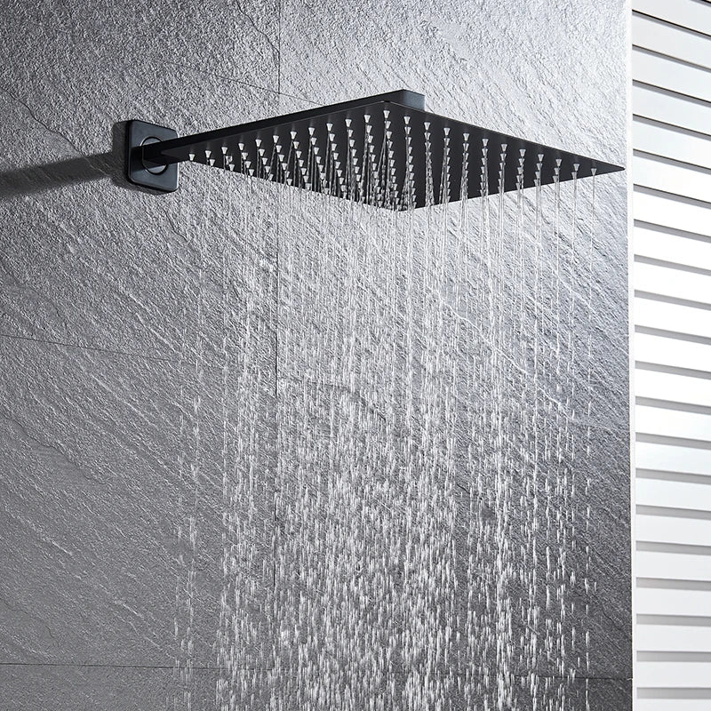 Matte Black Shower Faucet Set Rain Shower Head