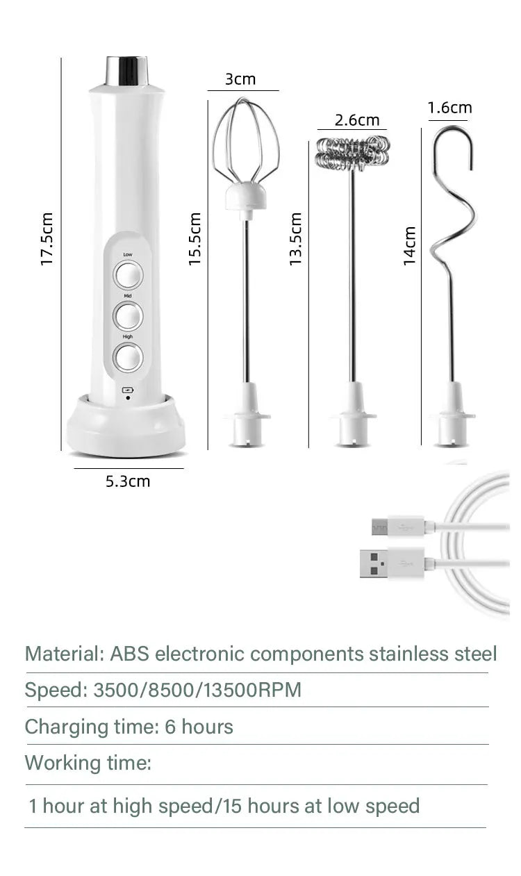 3 In 1 Wireless Rechargeable Milk Frother/Foamer