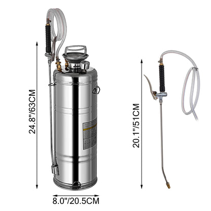 4-12L Hand Powered Sprayer Stainless Steel
