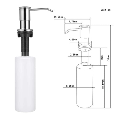 Liquid Soap Dispensers With 500ml Bottle Kitchen Sink Built In