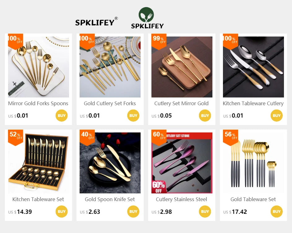 Cutlery Set Matte Gold Cutlery Set