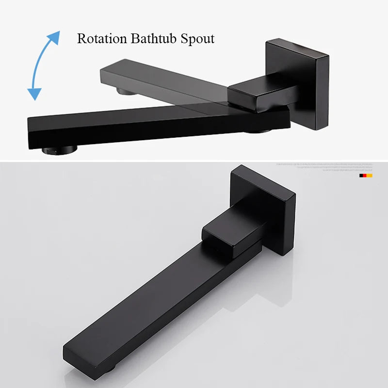 Matte Black Shower Faucet Set Rain Shower Head