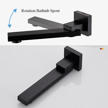 Matte Black Shower Faucet Set Rain Shower Head