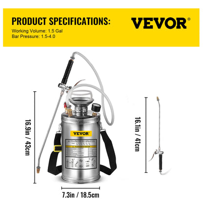 4-12L Hand Powered Sprayer Stainless Steel