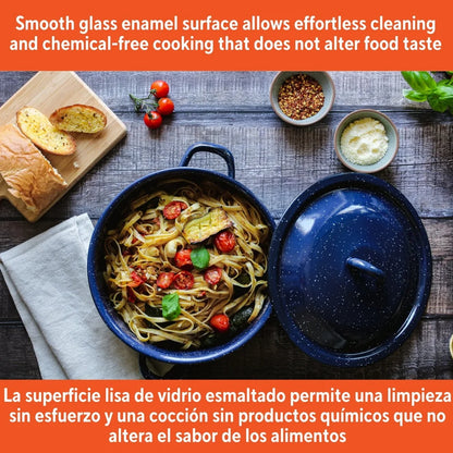 6Qt Enamel Stock Pot Heavy Duty Cooking Pot