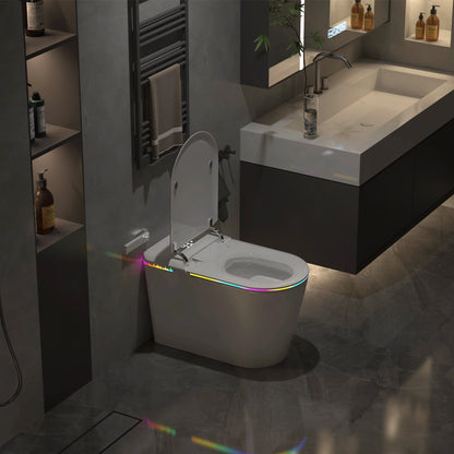 Smart Bidet Toilet-Heated Seat, Self-Cleaning, LED Display, Remote Control