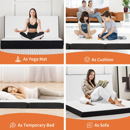 3-4Inch Soft Mattress Tri-Fold Memory Foam Mat
