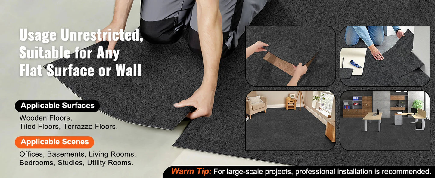 Carpet Tiles Peel & Stick Self Adhesive Carpet-Indoor/Outdoor