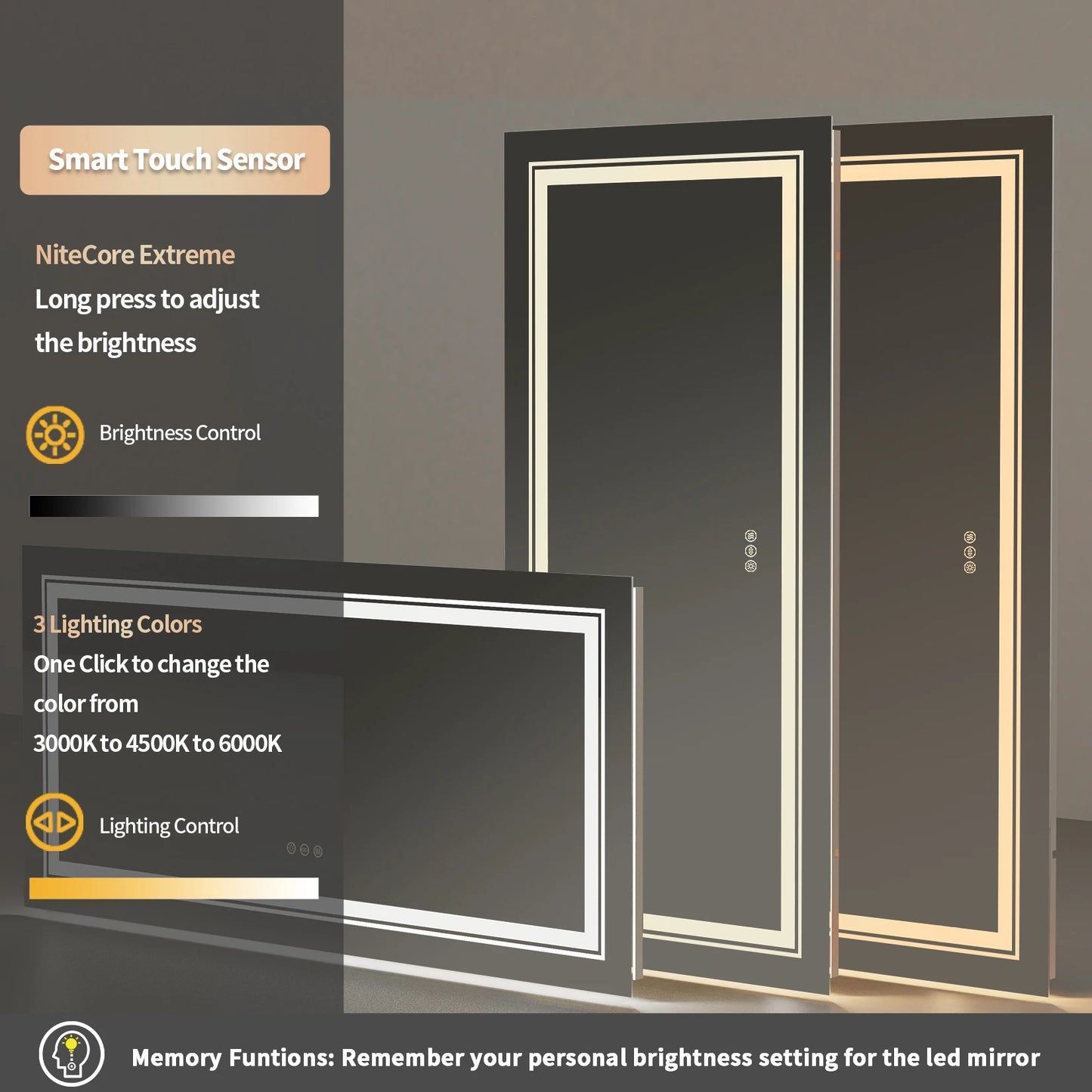 Hanging Large LED Bathroom Mirror with Lights