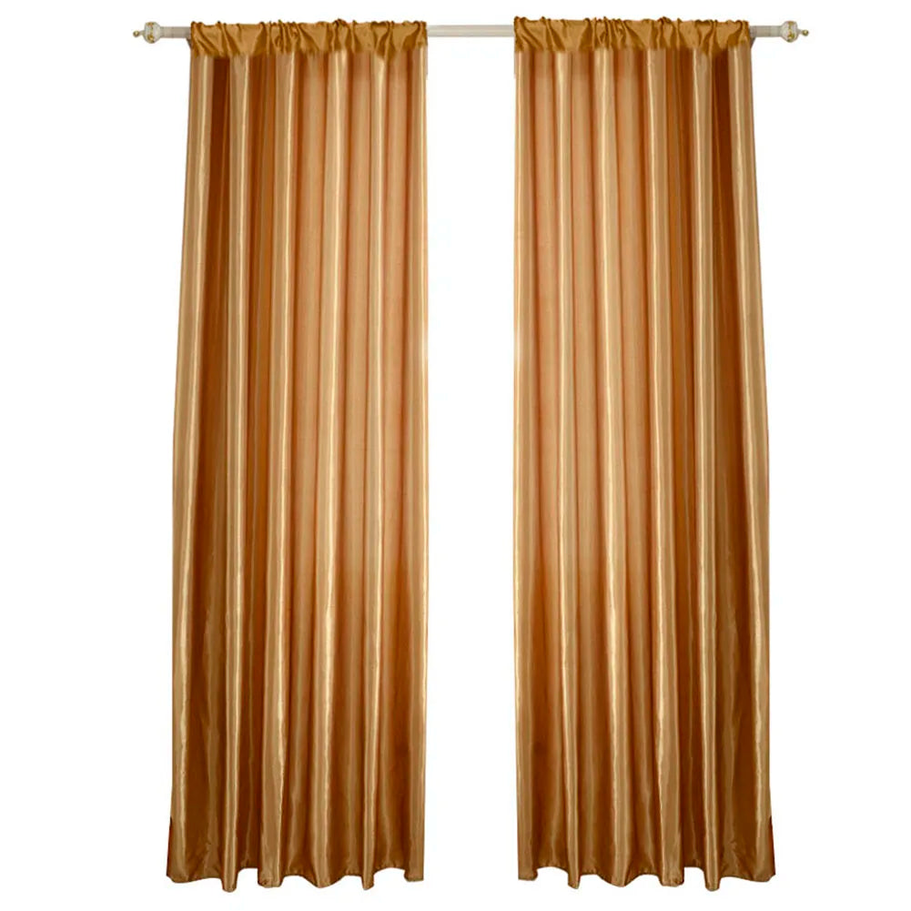 Solid Satin Door Window Curtain, Semi-Shading