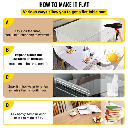 PVC Tablecloth Transparent Clear Protector Plastic-1.5mm2mm