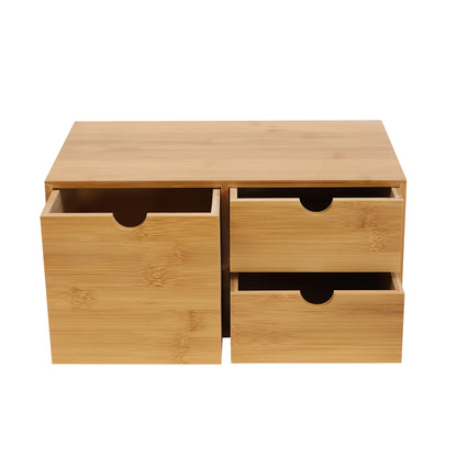 Bamboo Desk Organizer W/3 Drawers