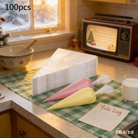 100-Pack White Plastic Pastry Bag -100PCS