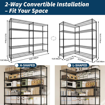 Heavy Duty Storage Shelves 4 Tiers Metal Shelving Unit Adjustable