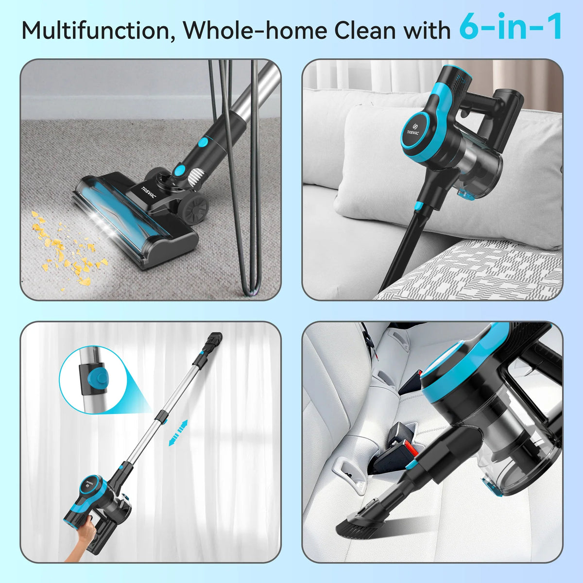 Cordless 6-in-1 Lightweight Handheld Stick Vacuum