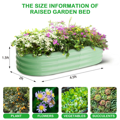 2-Pack Oval Galvanized Steel Raised Garden Bed- Open Base/Safety Edge