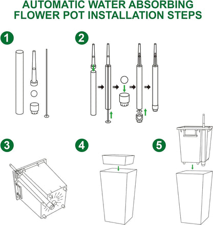 2 PCS- 22.4 in. Planter-Indoor/Outdoor Taper Planter w/ Shelf Insert-Plastic