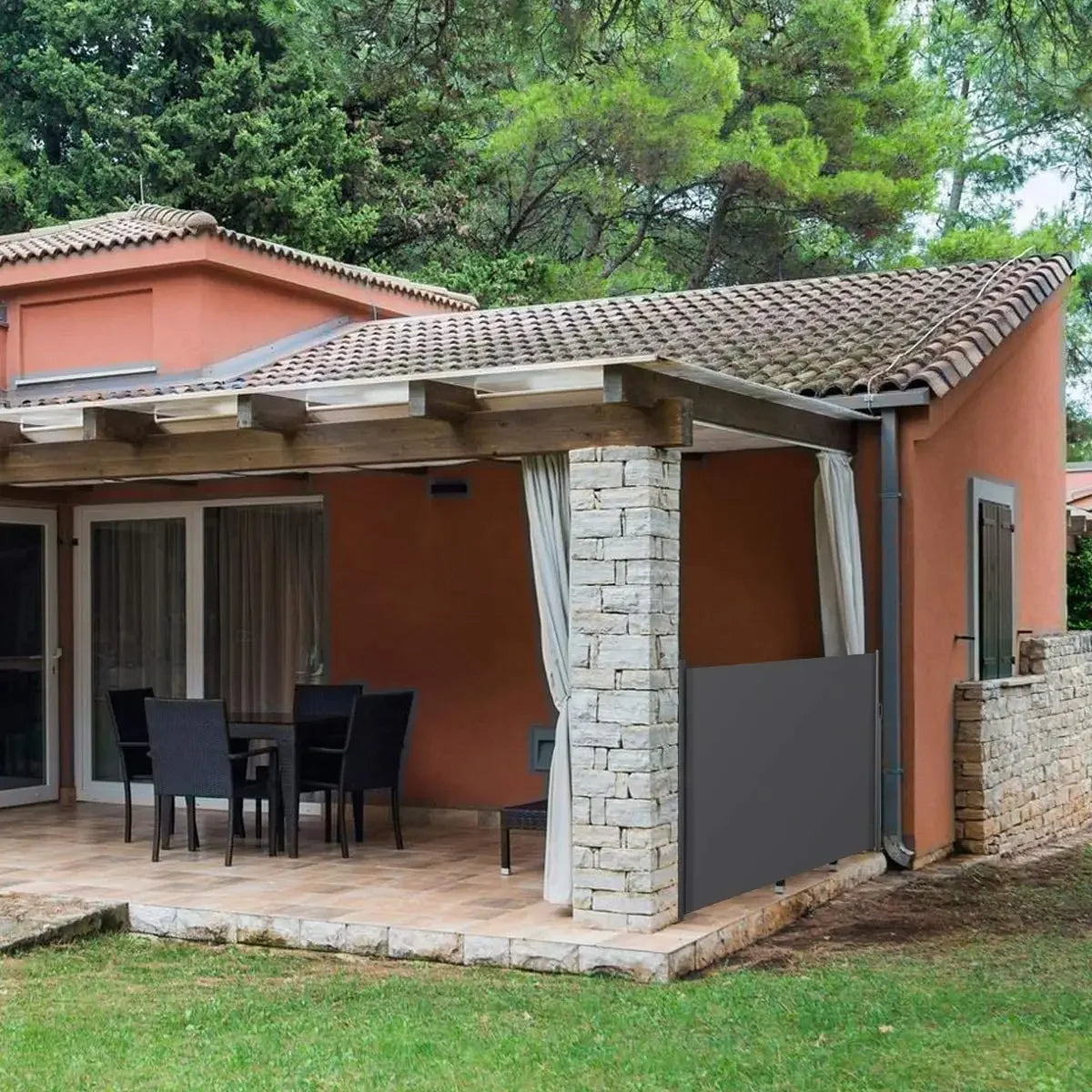 Retractable Side Awning- Garden Terrace Sunshade/Screen Privacy/Divider