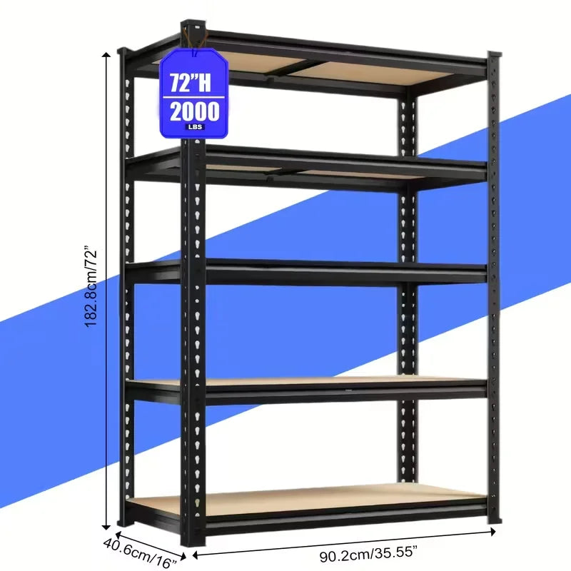 72" Adjustable Metal Double Layer Column Shelving, Commercial Grade Utility Rack for Garage/Kitchen