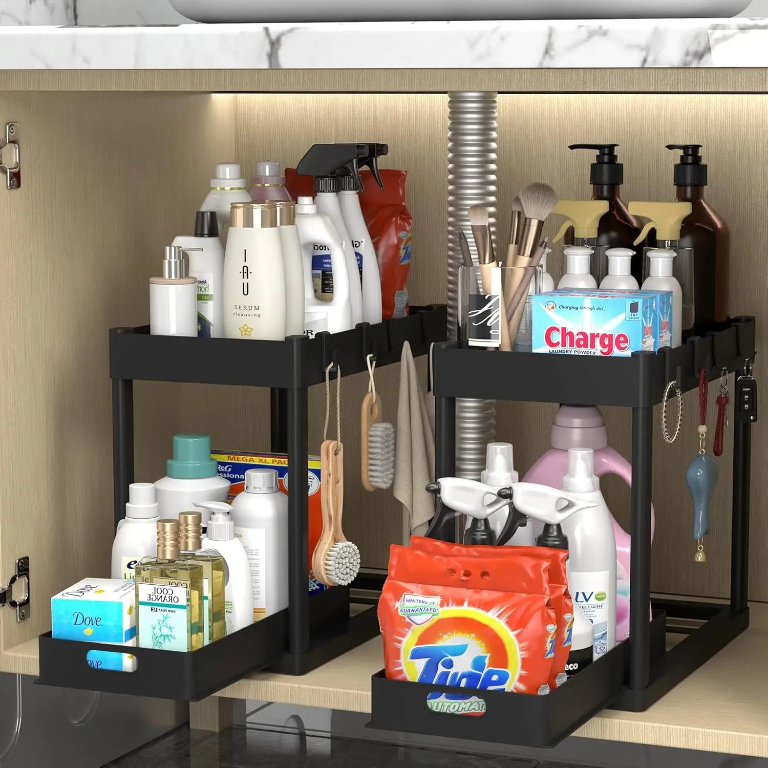 Double-Tier Sink-Mounted Storage Rack – Sweet Haven Decor