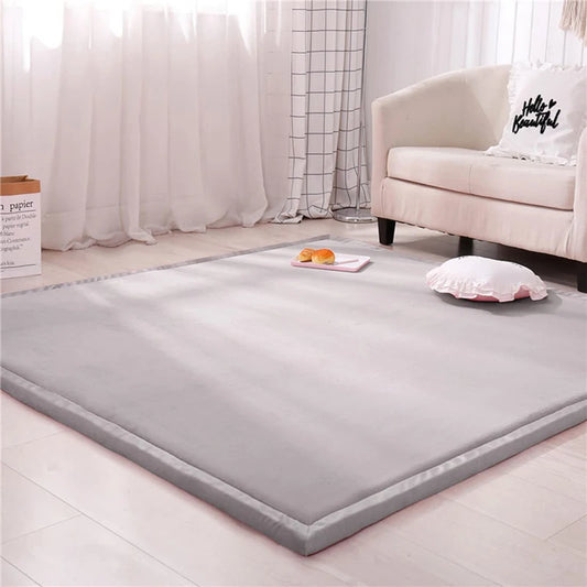 1pc Japanese Tatami Rug, Coral Velvet Area Rug, 3CM Thick