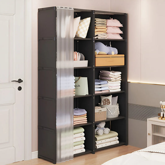 6-Layer Bedroom Clothes Closet, Storage Rack Wardrobe