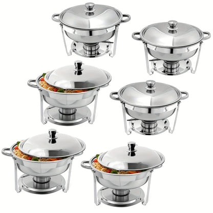 1/2/4/6/8 Packs 5-Qt Stainless Steel Chafing Dish