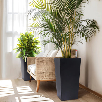 Rectangular Planters Set of 2, Large Plant Pots with Drainage- 16in. or 22.5 in