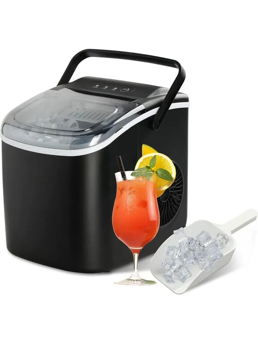 Ice Maker for Countertop, 6 Mins 9 Ice Cubes, 26lbs Ice/24H, Self-Cleaning,