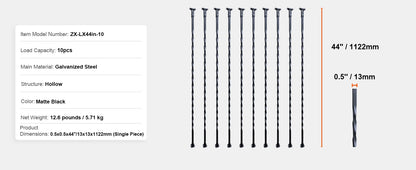 Staircase Metal Balusters- Galvanized Banister Spindles w/ Hollow Baskets Spiral