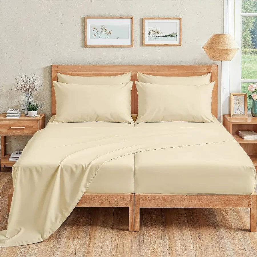 7 Piece 100 Egyptian Cotton Split King Sheet Set with 1000 TC