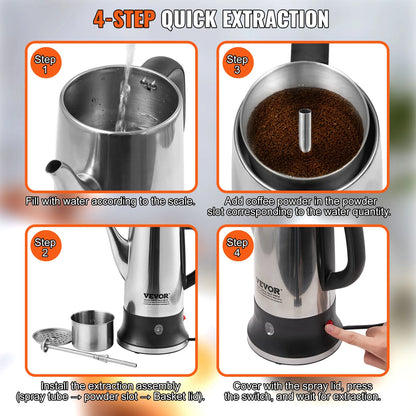 12-Cup Electric Percolator Coffee Pot w/ Keep Warm Function