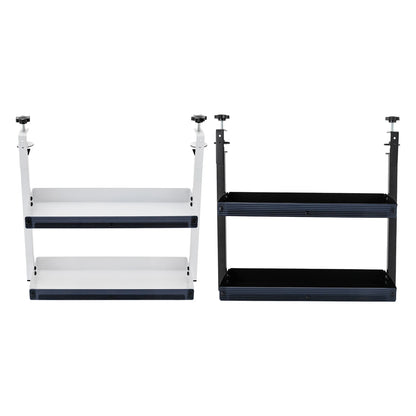 Adjustable 2-Tier Desk Shelf Clamp-On Storage