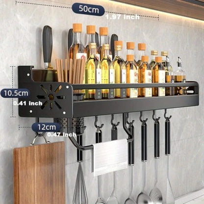 Wall-mounted Kitchen Organizer Shelf-Spice/Knife/Utensil Organizer