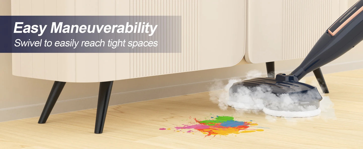 Steam Mop Cleaner w/Rotating Mop Pad-10 in 1-Lightweight