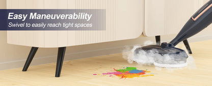 Steam Mop Cleaner w/Rotating Mop Pad-10 in 1-Lightweight
