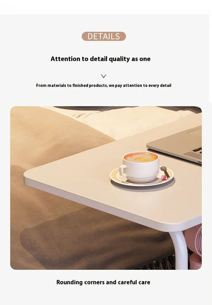 Adjustable Height Mobile Table with Lockable Wheels & Folding
